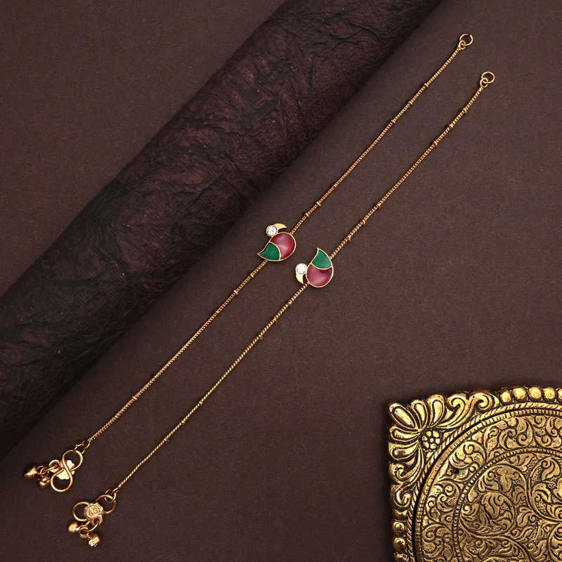 Antique Gold Anklets - Swan